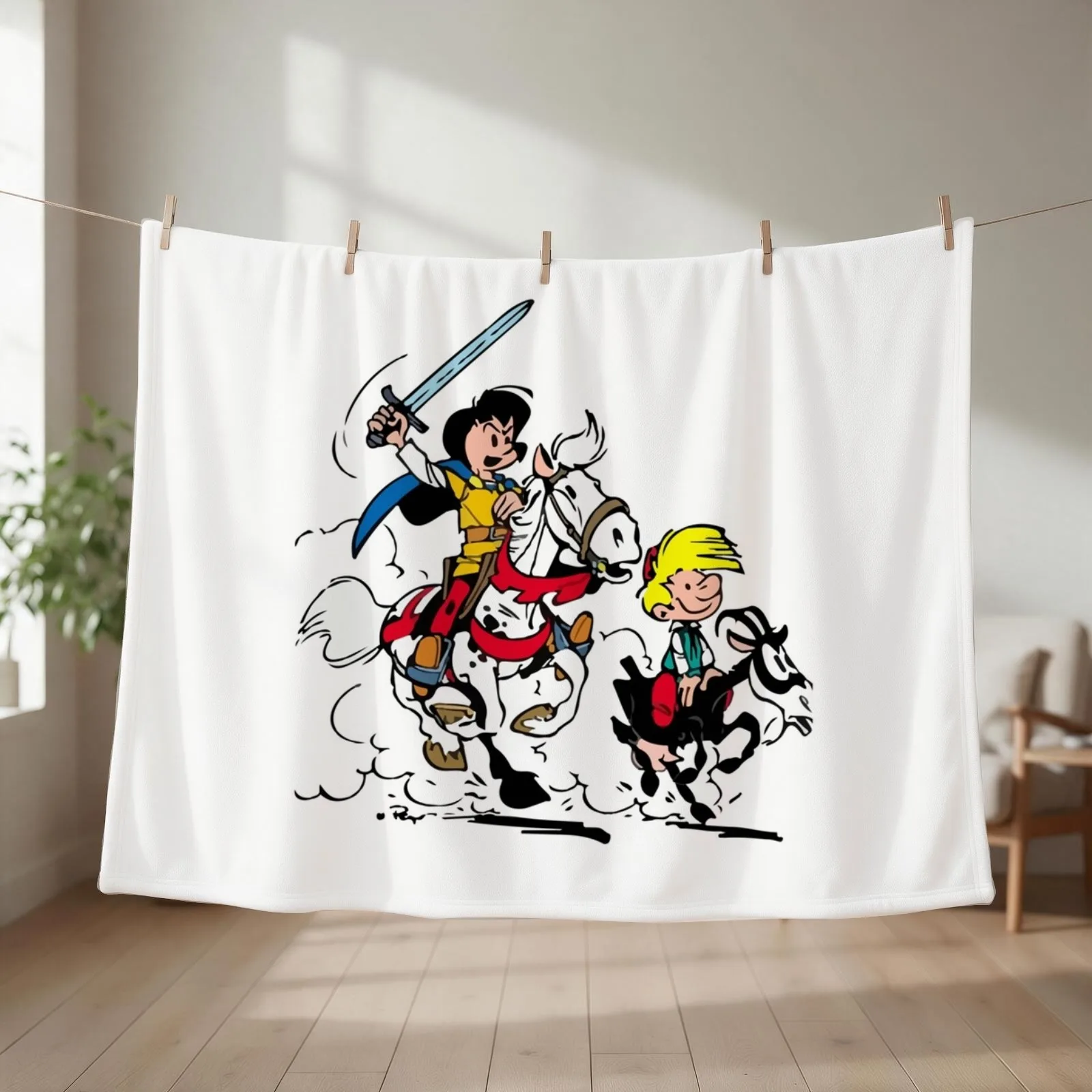 Johan et Pirlouit (Johan et Peewit) classique Throw Blanket couch cozy soft plush fuzzy picnic outdoor blanket