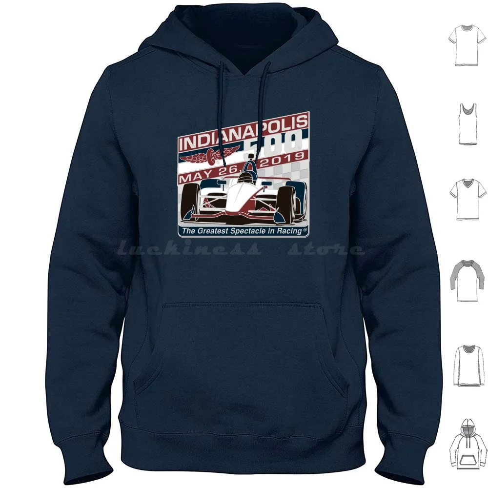 Indianapolis 500 Sudadera con capucha de algodón de manga larga Indycar Alonso Fernando 500 Miles Indianapolis Alonso Garage Area Garage