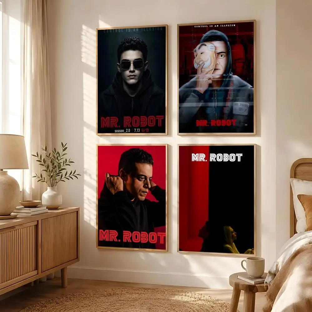 TV Series Mr. Robot Poster Poster All-match HD Waterproof Self-Adhesive Wall Art Sticker For Home Bedroom