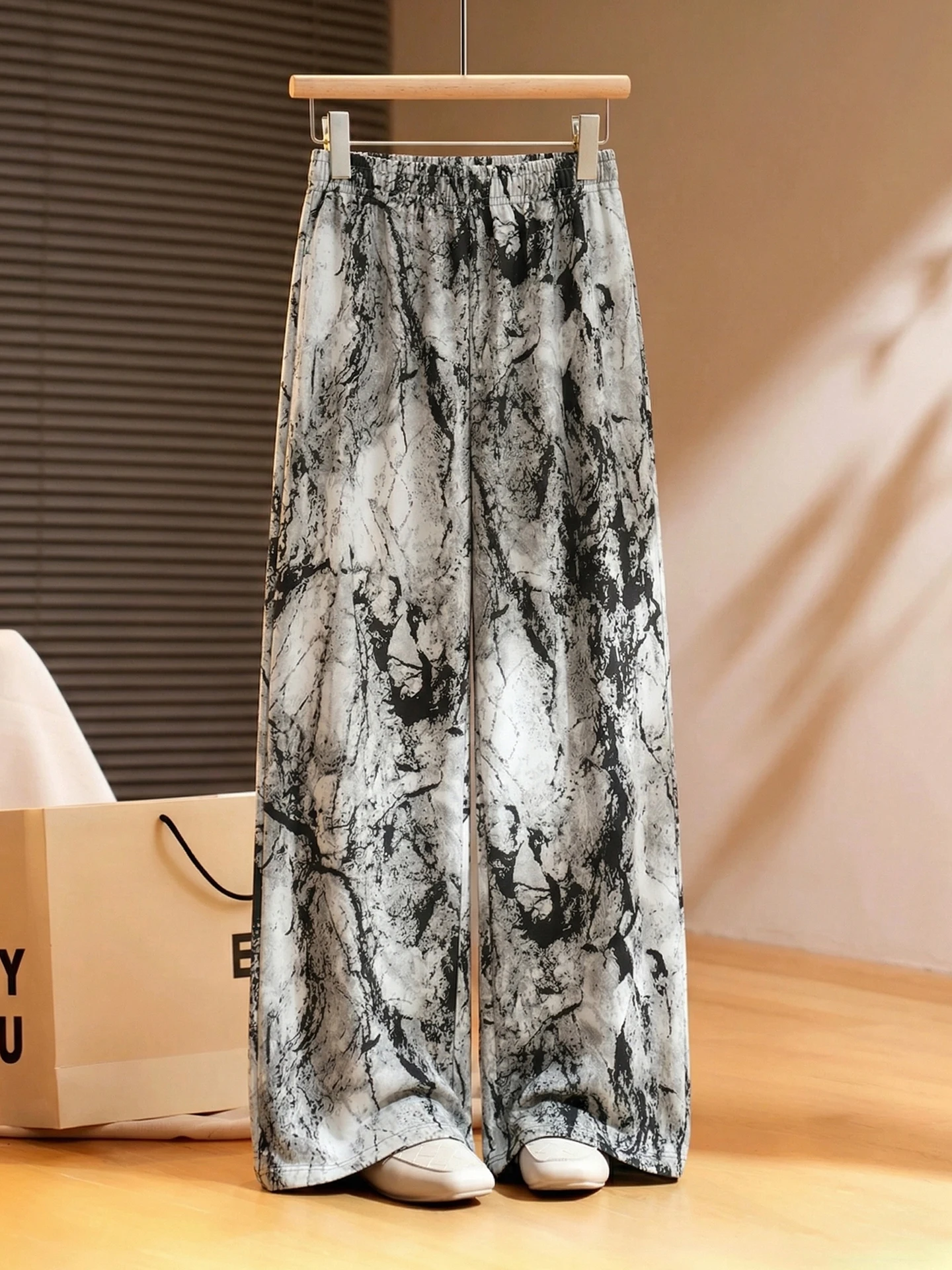 

Fashionable Wide Leg Pants Korean Style Summer Collection Loose Casual Versatile Trousers Color Block Design High Waist Strai...