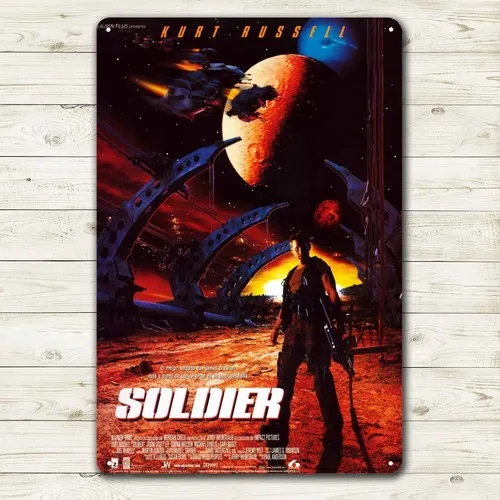 Placa de Metal Decorativa do Filme Soldado Kurt Russell