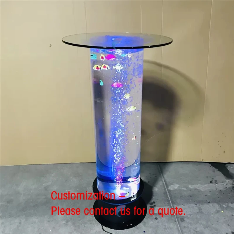 custom.Decor Colorful Lights Acrylic Bubble Wall Panel LED Light Modern Design Interior Reception Counter Decoration LED H