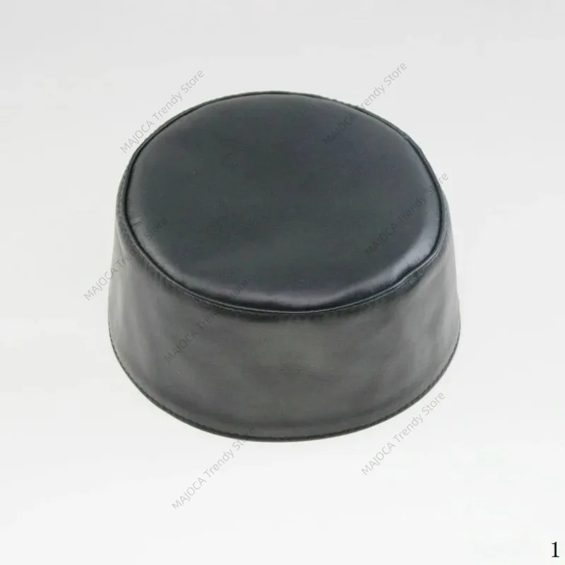 Islam Moslim Prayer Hat Arabic Cap for Man Skullcap Headgear Islam Koofi Musulman Islamic Goods Kufi Beanies Leather Black