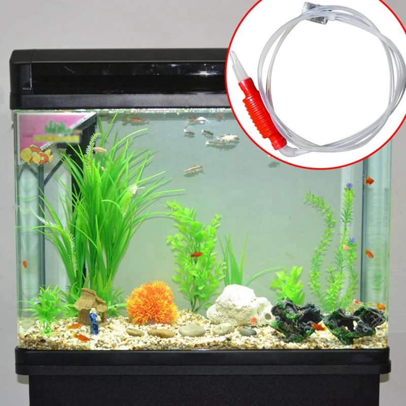 2 Meter Fish Tank Aquarium Syphon Tube Hand Fuel Pump Gasoline Siphon Hose Gas Oil Water Fuel Transfer Siphon Pump for Water