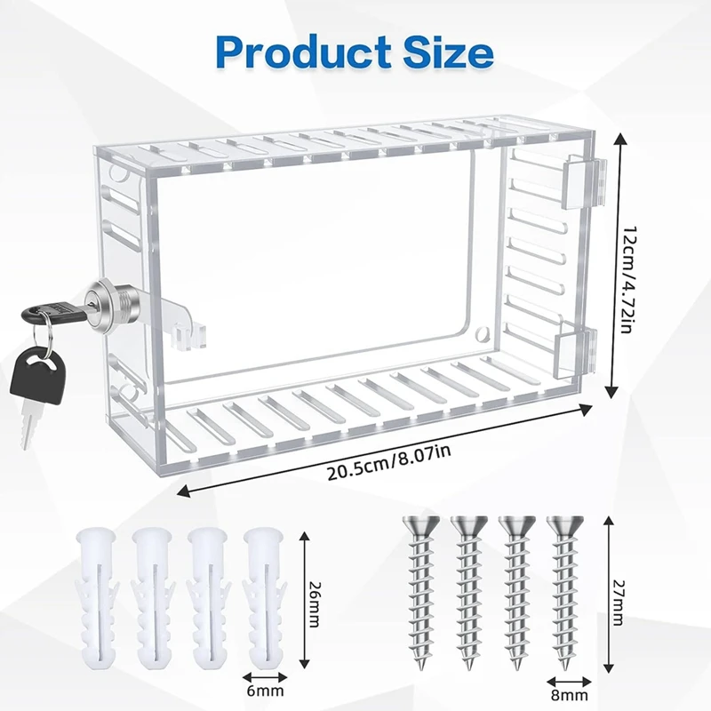 Lock Box With Key Universal Thermostat Cover With Lock, Clear Thermostat Guard For Wall