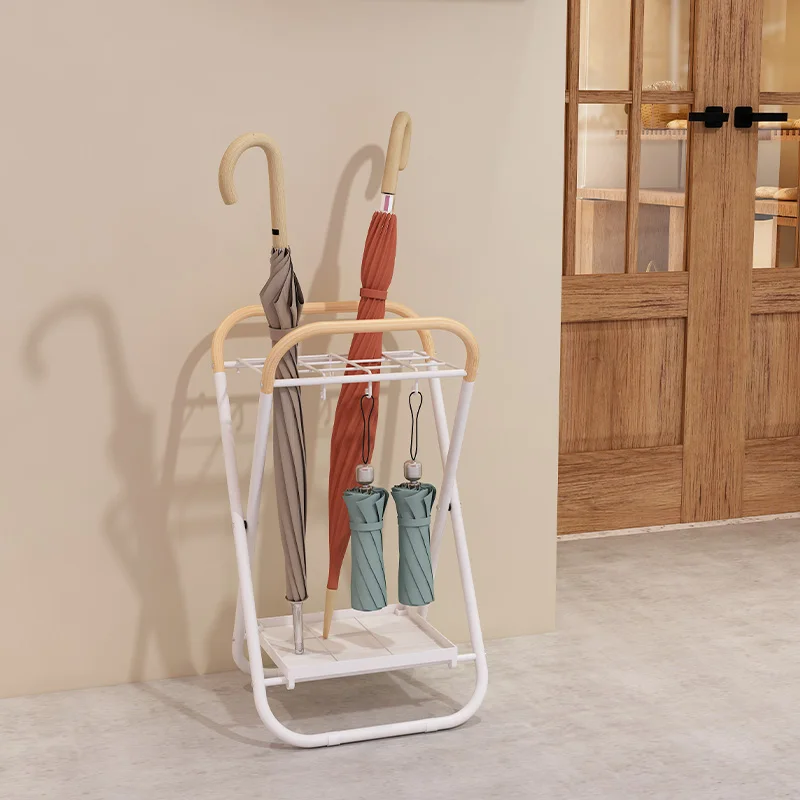 

Creative Home Umbrella Storage Stand, Entryway Rain Gear Organizer, Commercial Hooked Rain Holder, Iron Umbrella Rack