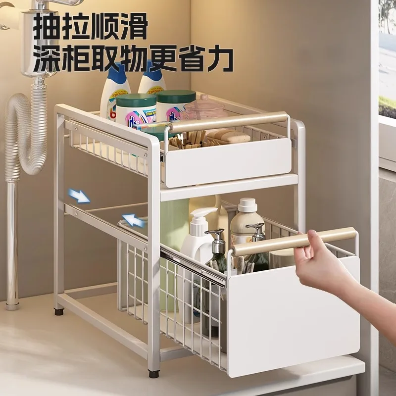 

Lower sink rack Floor-to-ceiling bathroom cabinet Lower pull basket storage Toilet sink Pull-out cabinet Layered rack