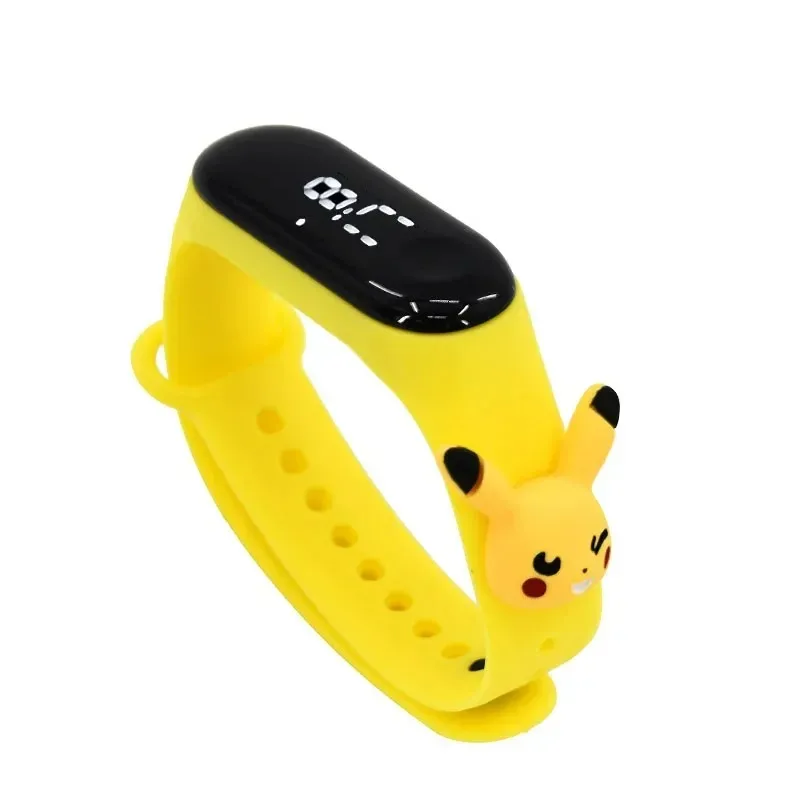 Pikachu Trendy LED Electronic Watch Anime Pokemon Cartoon Doll Creative Student Watch Waterproof Children Bracelet for Children