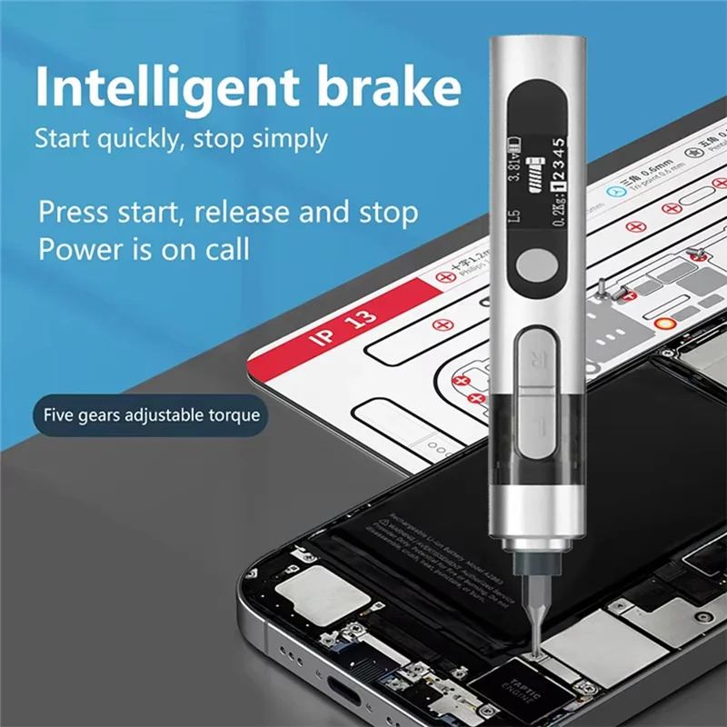

ABDJ-Magnetic Precision Electric Torque Screwdriver Set For Phones Watches Laptops Mini Repair Screwdriver Bits Included