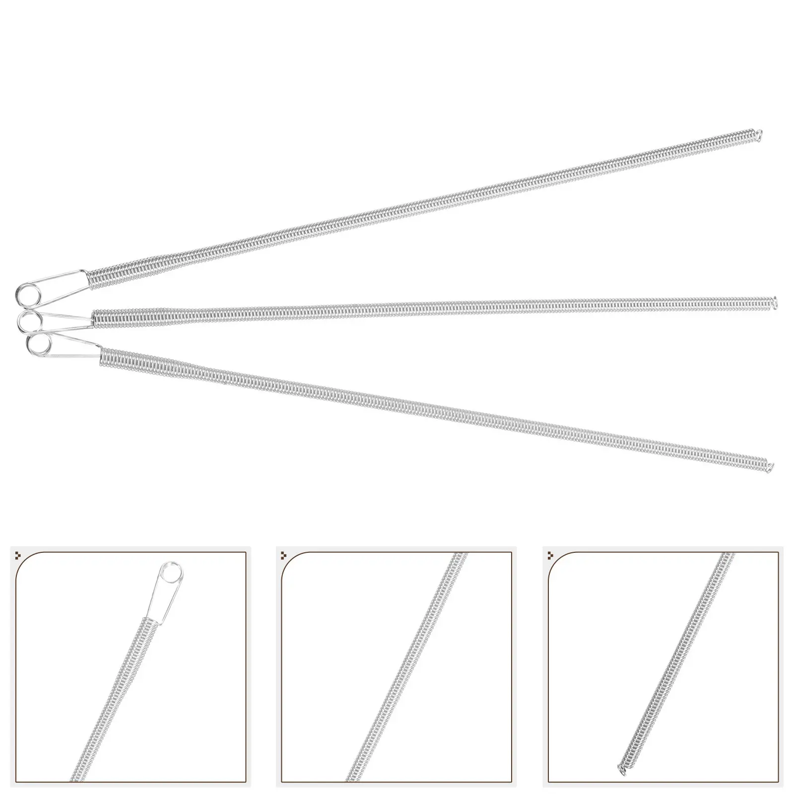 3Pcs Multifunctional Metal Spring Threader for Elastic Drawstrings Cords Ropes in Clothing Sewing Tailoring Curtains Decoration