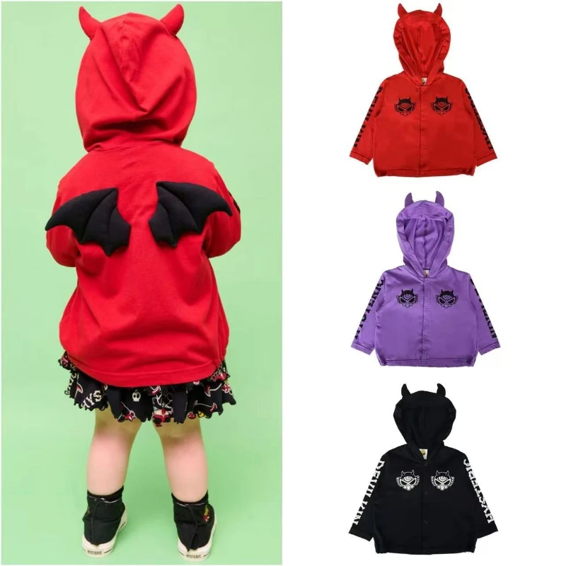 Children's Hooded Jacket 2025 Autumn/Winter Wing Boy Pure Cotton Single-breasted Loop Jacket Girl Coat