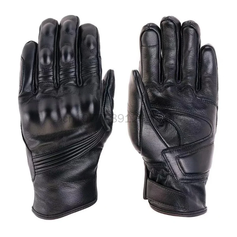 Anti Fall Motorcycle Riding Gloves, Couro protetor, Resistente ao desgaste, Esportes ao ar livre, Acessórios de equitação