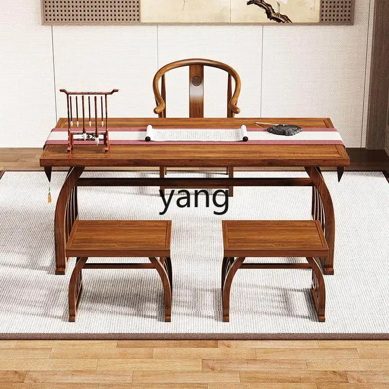 

LMM solid wood desk Chinese antique horse brush practice study writing table