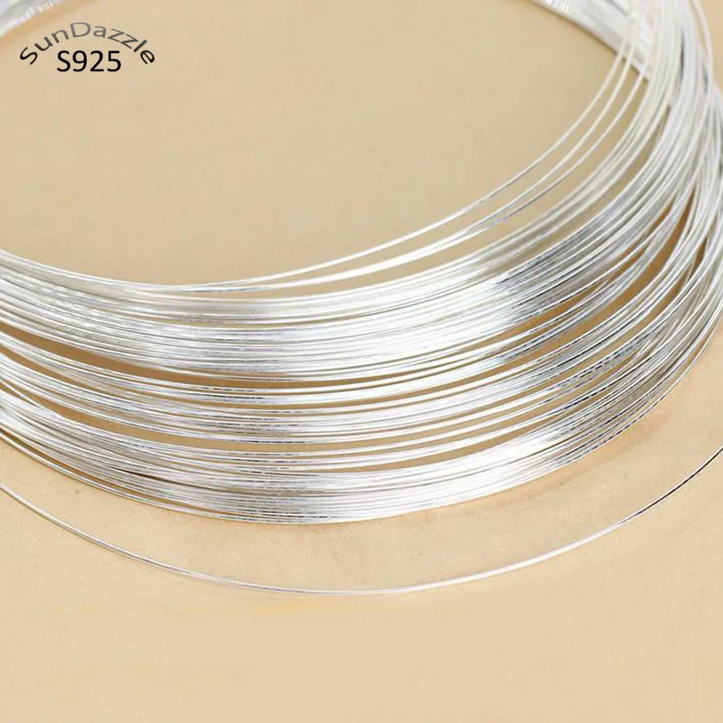 Drut ze srebra próby 925, prawdziwe srebro, o średnicy 0,3-1,2 mm, sznurek, linka, filament, elementy do samodzielnego tworzenia biżuterii.