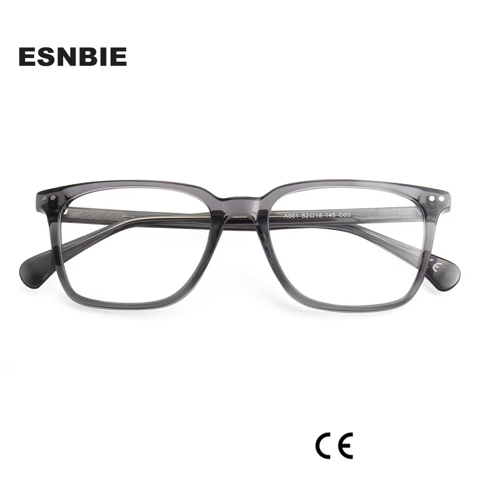 Brand Designer Acetate Men Square Frame Glasses Tortoise Black Prescription Eyewear Trendy Rectangle Optical Frames For Women