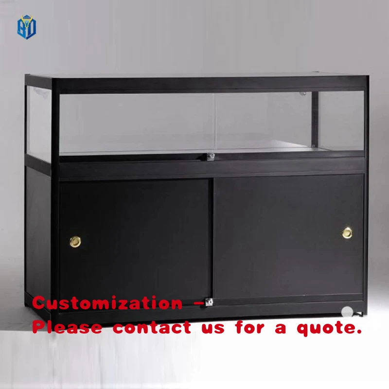 custom.Jewelry Display Stand Aluminum Frame Glass Showcases Glass Display Cabinet
