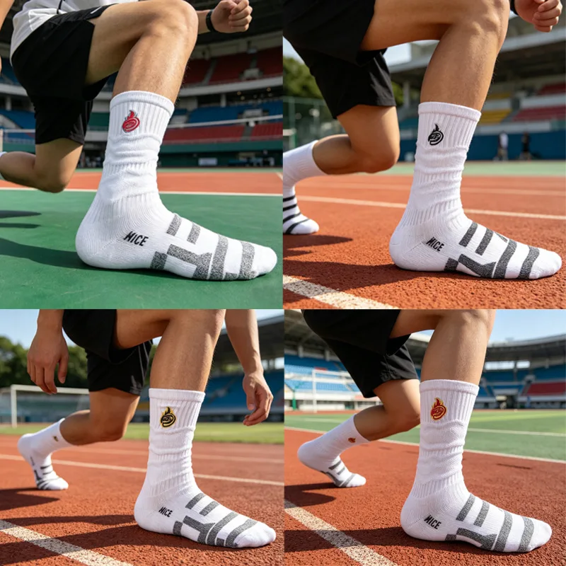 

Professional Basketball Crew Socks Thick Terry Sole Long Cuff Sweat-Absorbent Anti-Slip Wear-Resistant Sports Socks