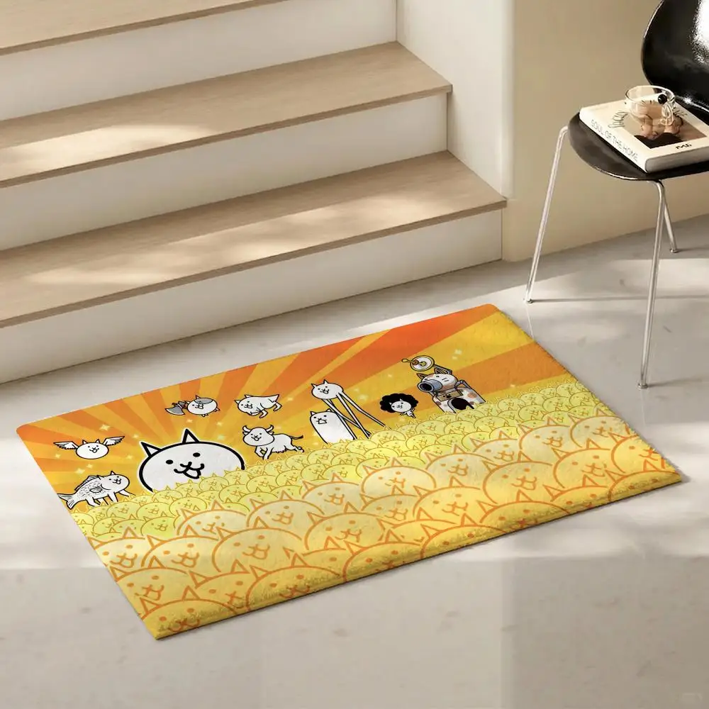 Popular Game T-The Battle CatsS Floor Mat Eco-Friendly Flannel Doormat Non-Slip Odorless Soft Short Plush Indoor Floor Rug
