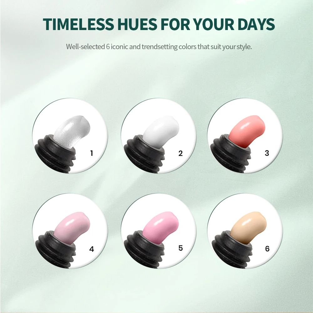 6-Farben-Poly-Nagelverlängerungs-Gel-Set, nacktes Rosa, transparent, komplettes Starter-Set mit Base-Top-Mantel für Anfänger, Nagel-DIY-Frauen-Geschenke