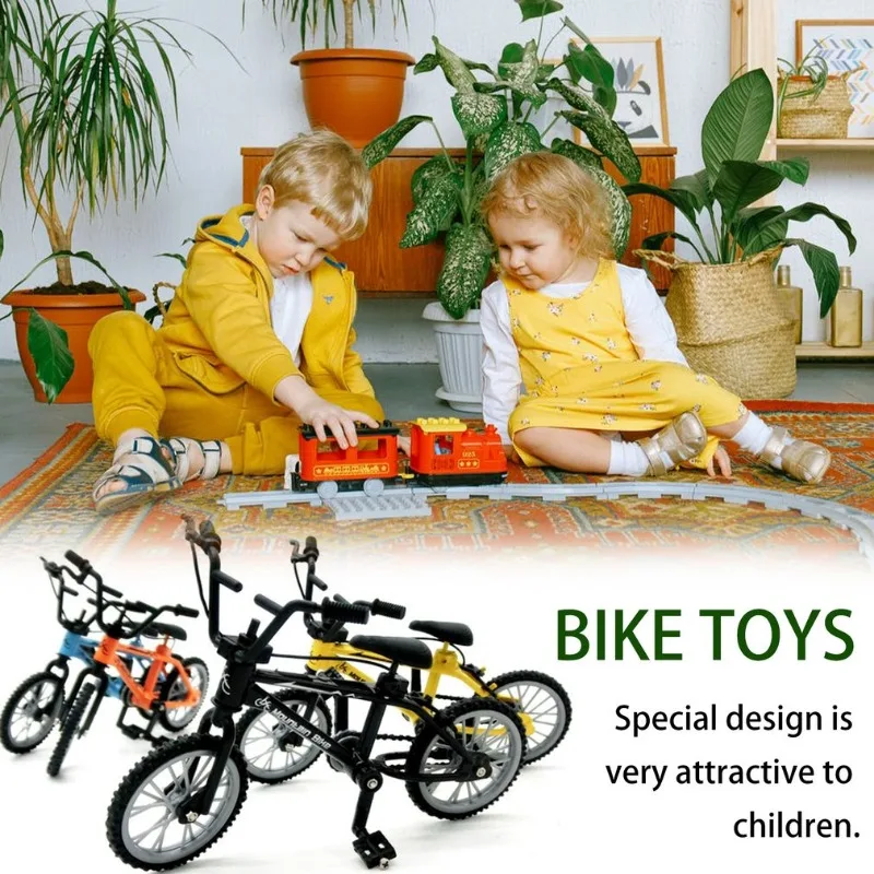 1 PCS Finger Bmx Bike Toys for Boys Mini Bike with Brake Rope Alloy Bmx Functional Mountain Bicycle Model Toys for Children Gift