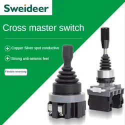 Monochrover przełącznik dwupozycyjny dwukierunkowy w cztery strony samozamykające zatrzaskowy Reset przełącznik chwilowy 22 mm30mm 201/402 Master Joystick