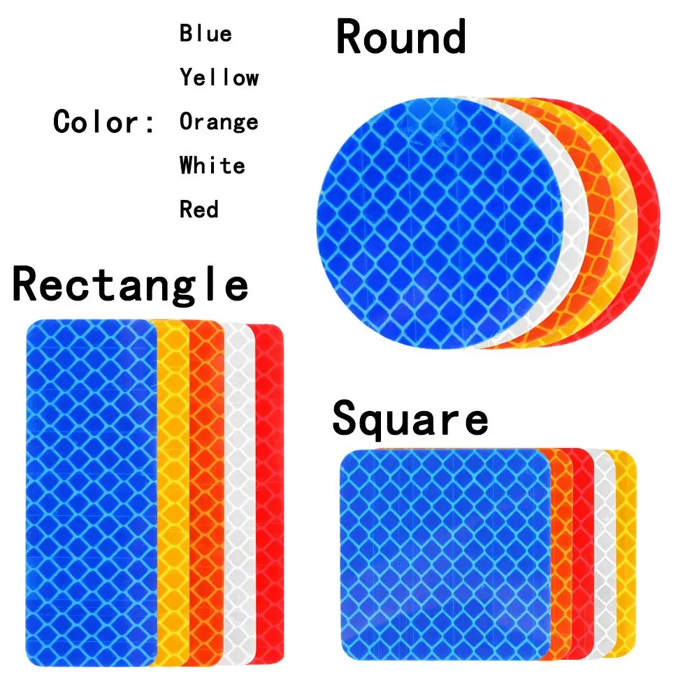 Auto Safety  Decal Red/Blue/Orange/White/Yellow Car Reflective Strips Warning Mark Reflector Tape Door Bumper Stickers