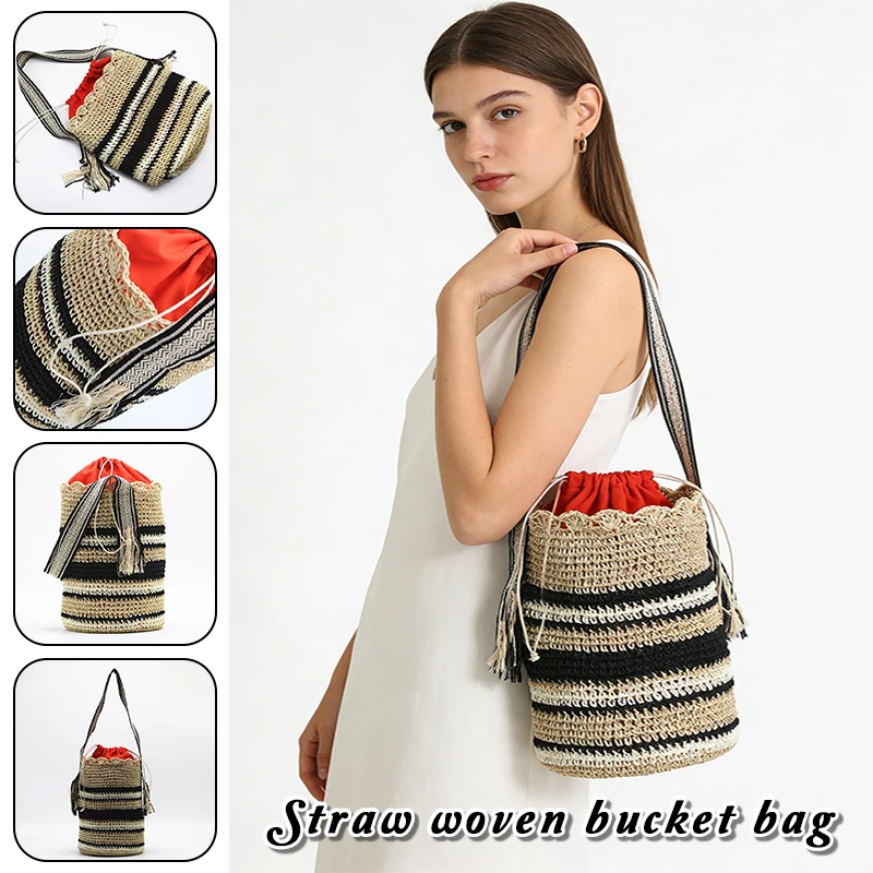 

Women Striped Tote Bag Korean Fashion Handbag Shoulder Bag for Travel Shopping Daily Use Phone Wallet Top Handle Purse