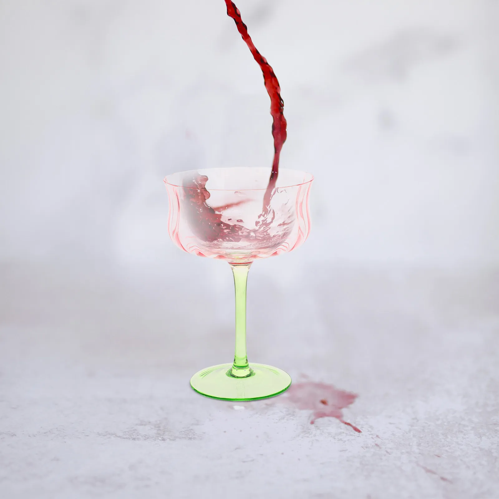 

Tall Glass Goblet Cocktail Glass with Gradient Finish and Intricate Faceted Style Wine Goblet for Bar Party Use