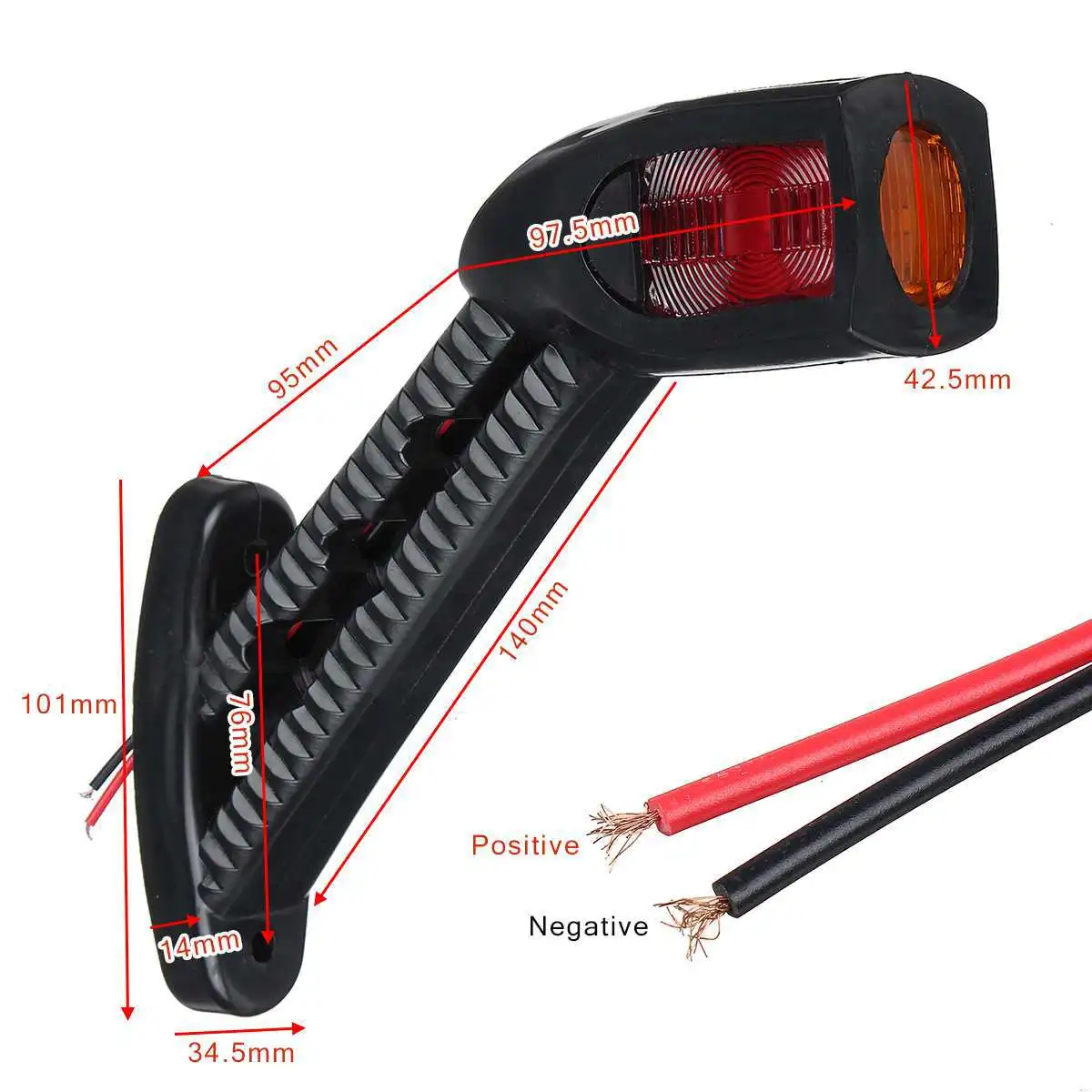 2pcs Truck Taillights Sidelight Three-Color Universal Truck Three-Side Waist Light Led Trailer Modification