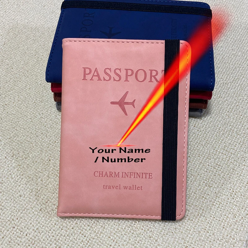 New Passport Cover Men Retro Frosted Holder Passports Travel Wallet Sim Id Cards Holder Laser engravable names