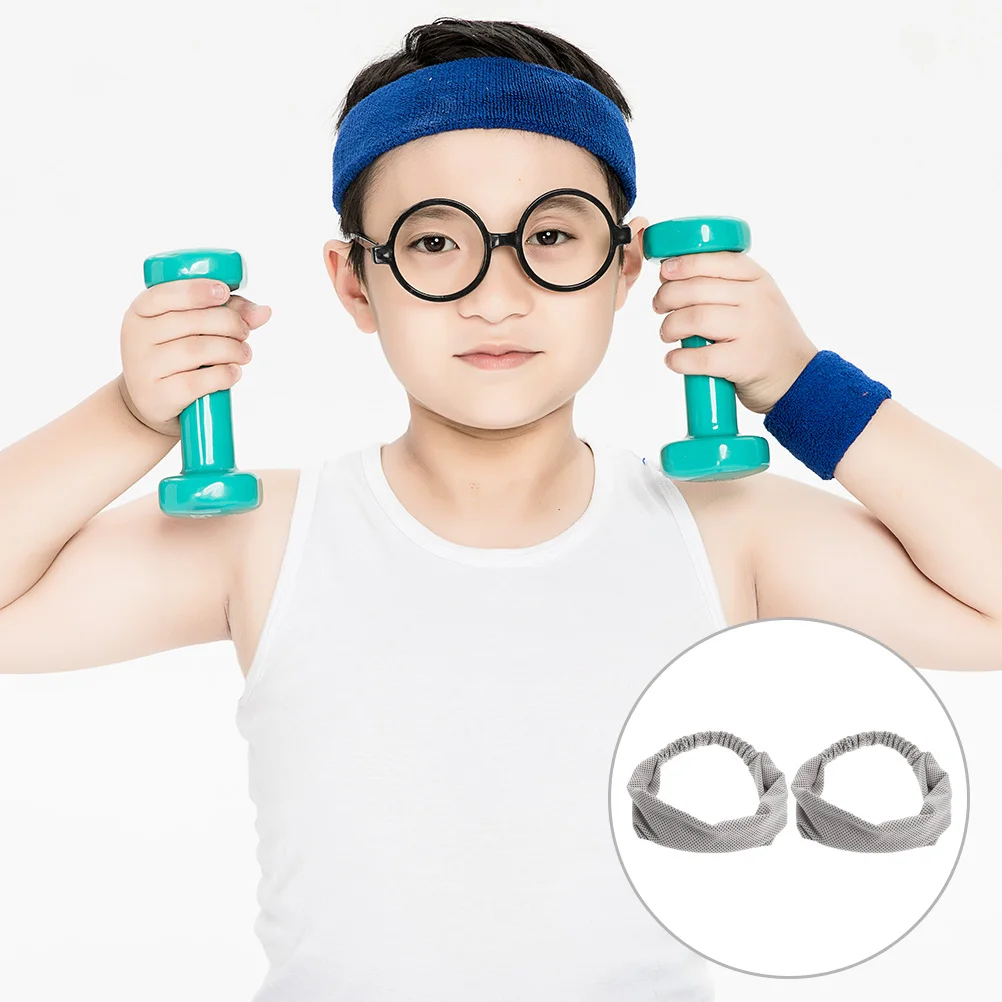 

2 Pcs Portable Ice Silk Headband Headbands Exercise Sweatband Absorb Running Miss