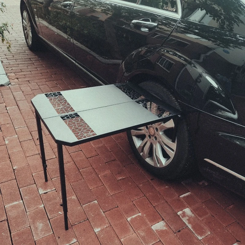 

Car tire table, foldable, outdoor camping picnic folding table