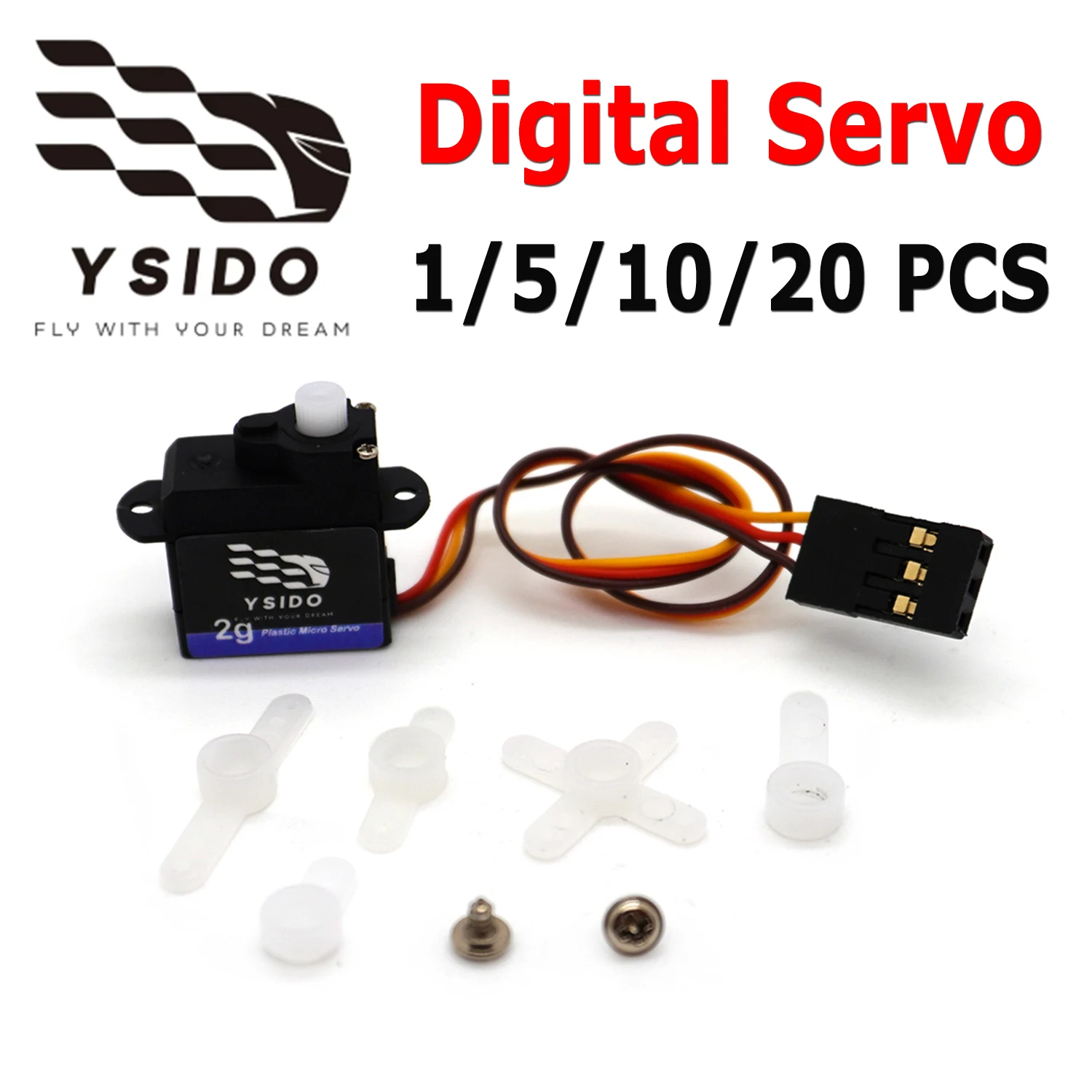 YSIDO Digital Servo Micro Mini Servos 1/5/10/20pcs 2g for K969/K989/K999 SCX24 WLTOYS RC Car Airplanes Helicopter RC Boat Parts