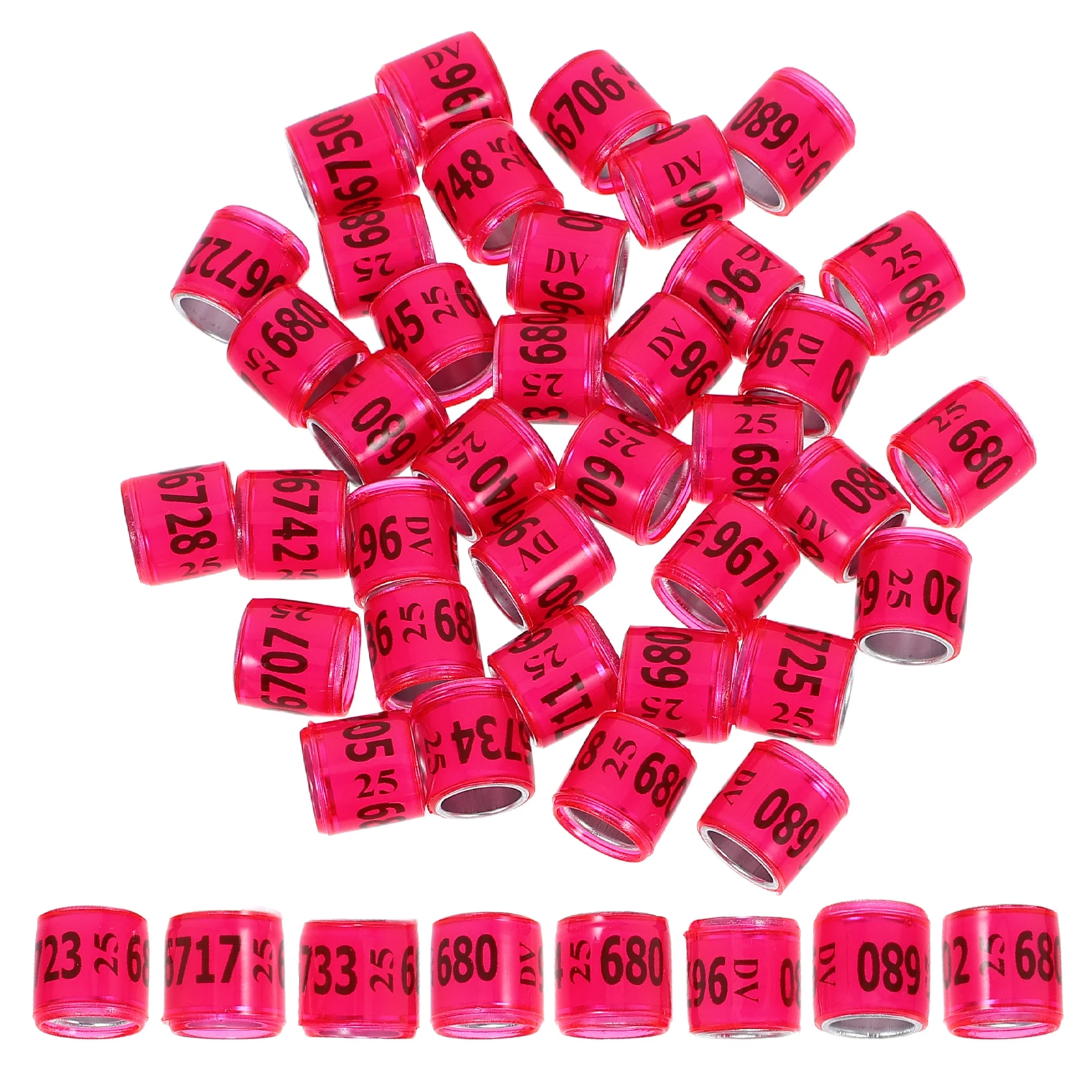 

50pcs Foot Ring Bird Leg Bands Identifier Pigeon Supplies Aluminum Plastic Racing Supplies Durable Numbered Band