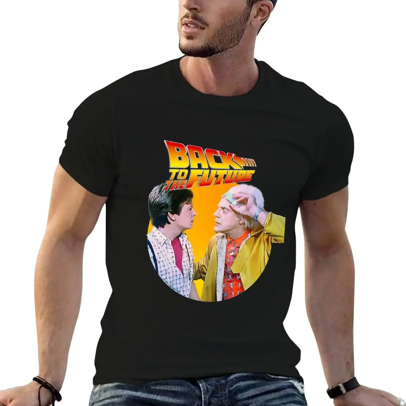 Back To The Future - Marty and Doc going to the future T-Shirt gifts for boyfriend plus sizes slim fit t shirts for men