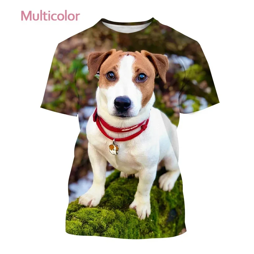 New Fashion Animal Jack Russell Terrier Dog 3D Printed t-shirt da uomo Cute Dog Print Harajuku Streetwear Unisex Casual Top Tees