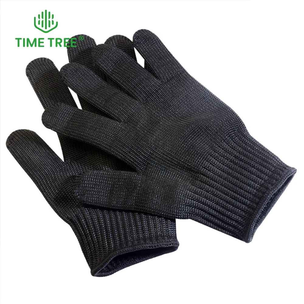 Anti Cutting Gloves Single Steel Wire Working Gloves Black Color Multi-Purpose Anti Labor Protection S/M/L/XL