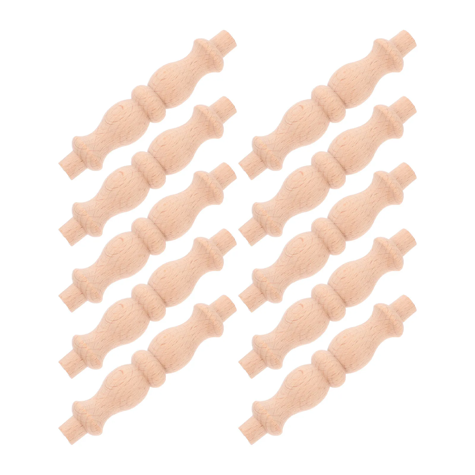10 Pcs Staircase Balusters Unfinished Wood Finials Furniture Decoration Parts Decorative Craft Stickss view 4