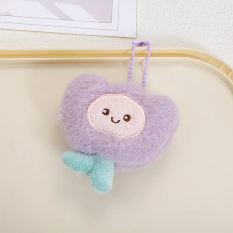 Kawaii dos desenhos animados tulipa chaveiro de pelúcia macio recheado flor saco pingente carro chaveiro acessório para meninas presente bonito