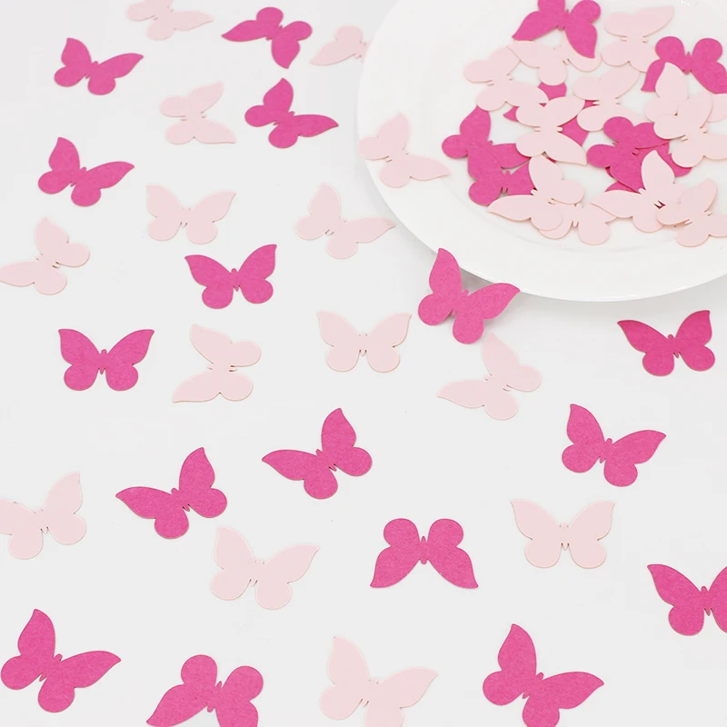 100 Stück Schmetterlings-Konfetti, Schmetterlings-Party-Tischkonfetti, Schmetterlingsmotiv, Geburtstags-/Hochzeits-/Babyparty-Party-Dekorationen – Detail 2