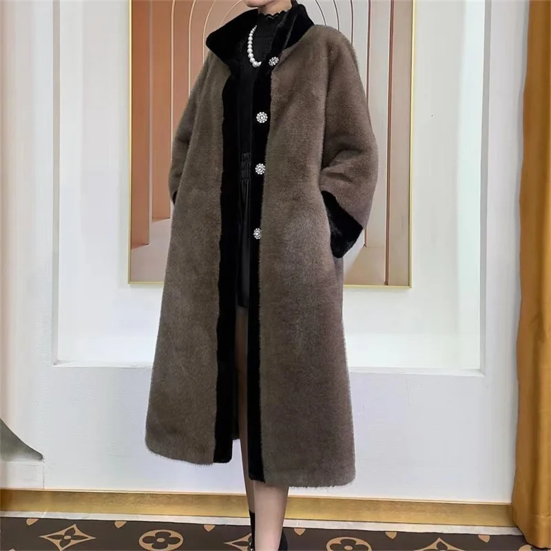 2023 Women New Autumn/winter Thickened Loose Imitate Mink Fur And Fur Integrated Coat Female Korean Mid Length Fashion Warm Coat