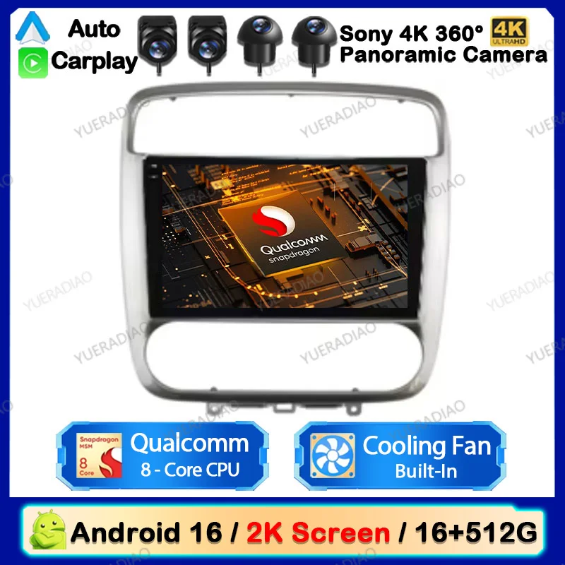 Android 16 Car Radio For Honda Stream 1 2000 - 2006 Qualcomm Multimedia Viedo Player GPS NAVI 4G WIFI Carplay Auto Head Unit DSP