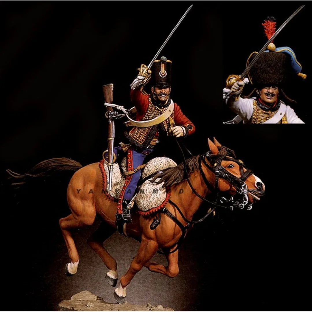 

Масштаб 1/18, 90 мм, фигурка из смолы, элитная кавалерия, двуглавая сборная модель, комплект в разобранном виде, неокрашенная игрушка для 3D-печати 544