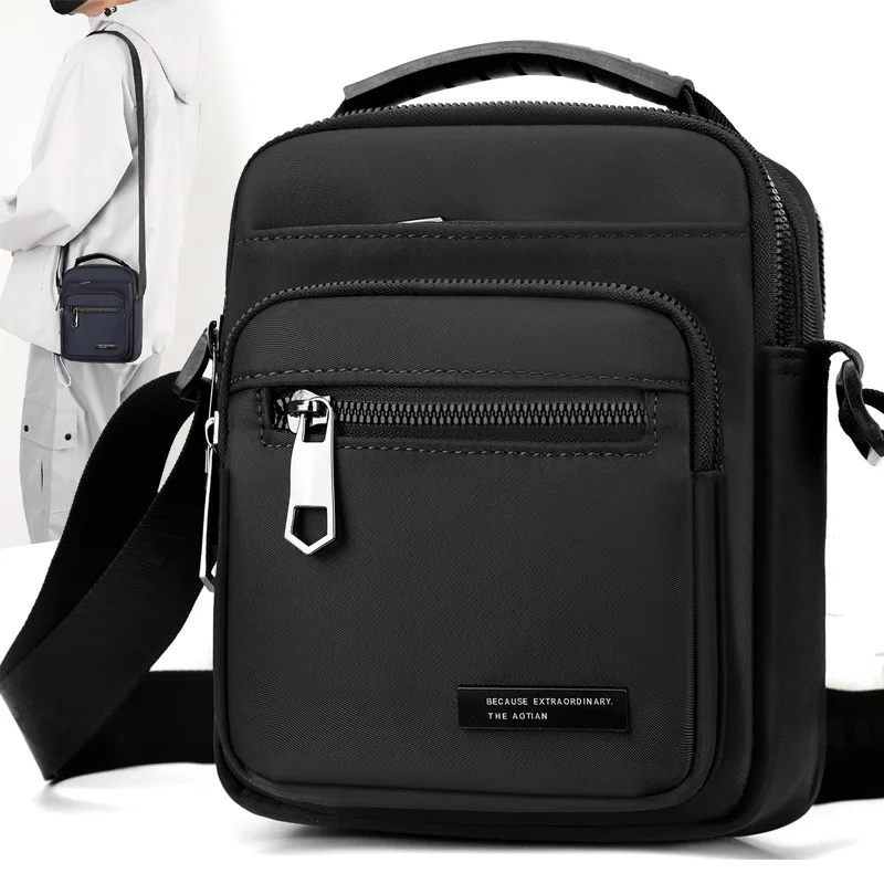 

Faionable Ox Cloth oulder Bag Casual Crossbody Phone Bag Men's Bag Single Strap Spring 2024 Pure Color Splicing