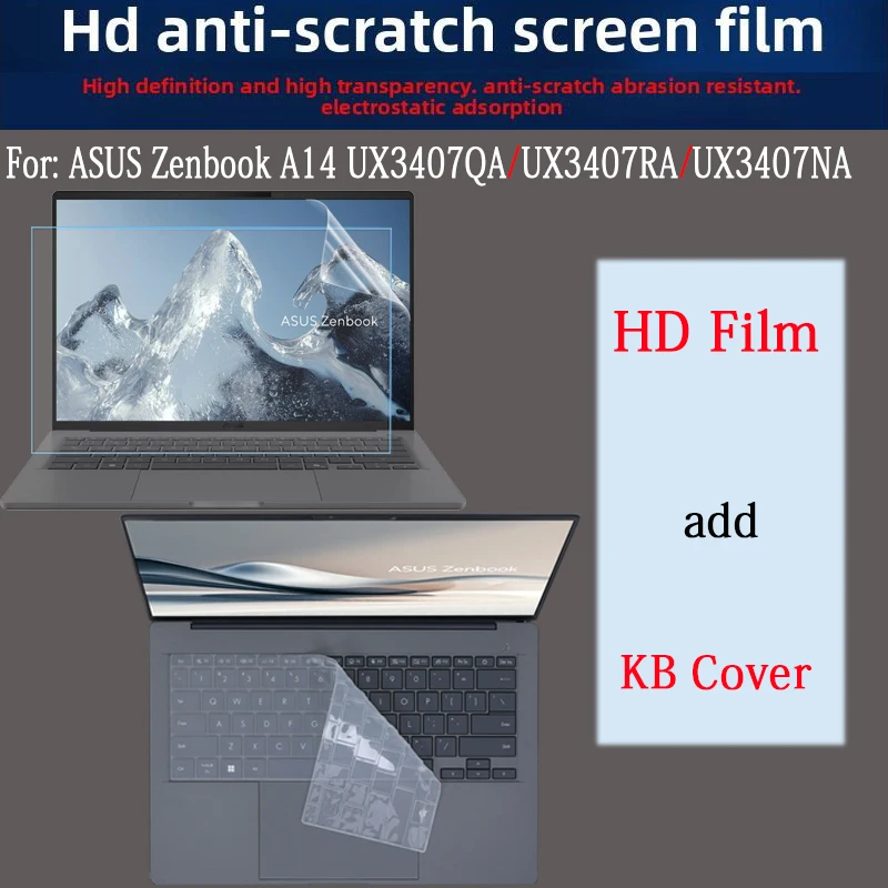 

For ASUS Zenbook A14 UX3407NA keyboard film UX3407QA/UX3407RA notebook toughened film anti-blue light and anti-reflection film