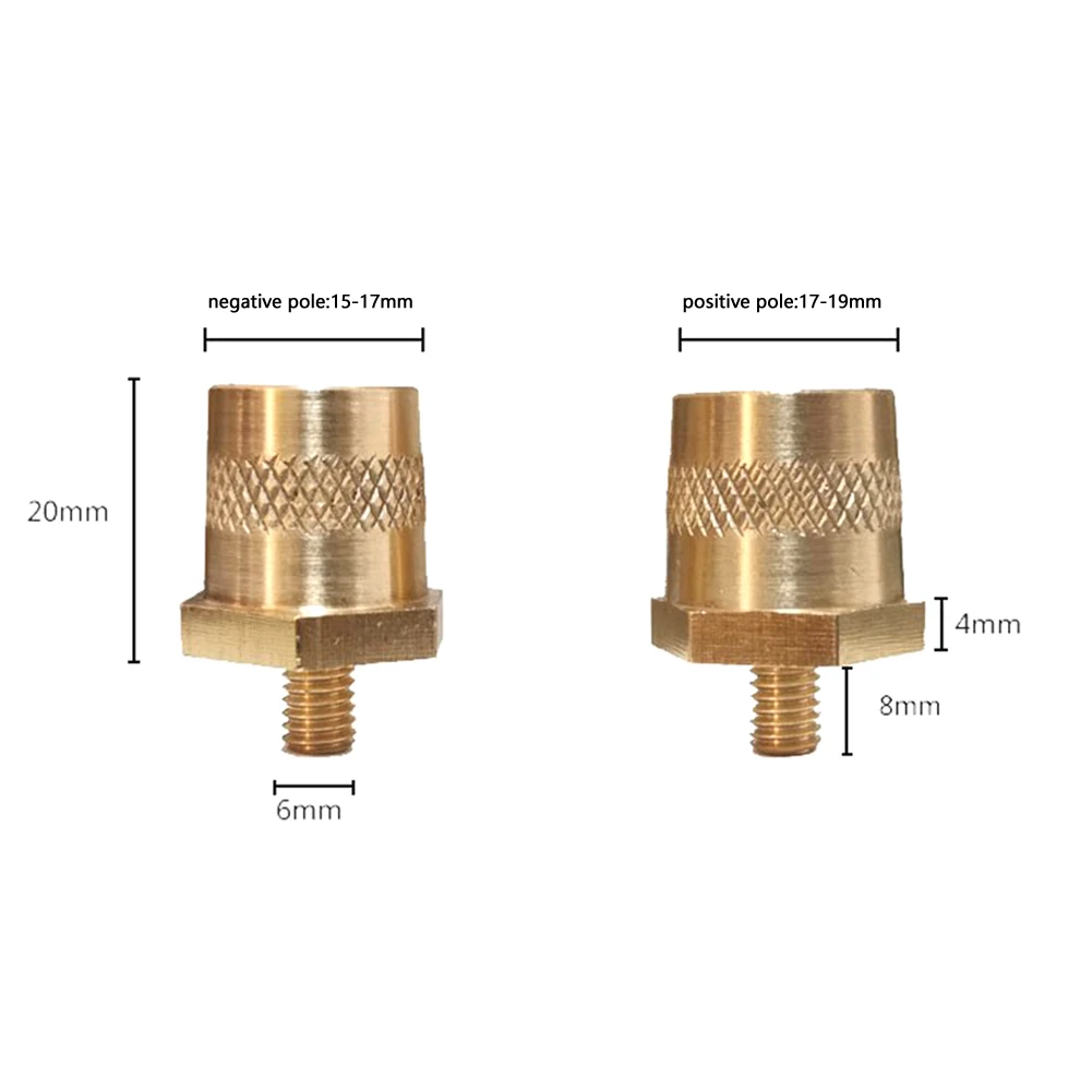 Efficient Power Transmission with Brass Battery Pole Adaptor Pair M6M8 Male Thread Battery Terminal Connectors Set