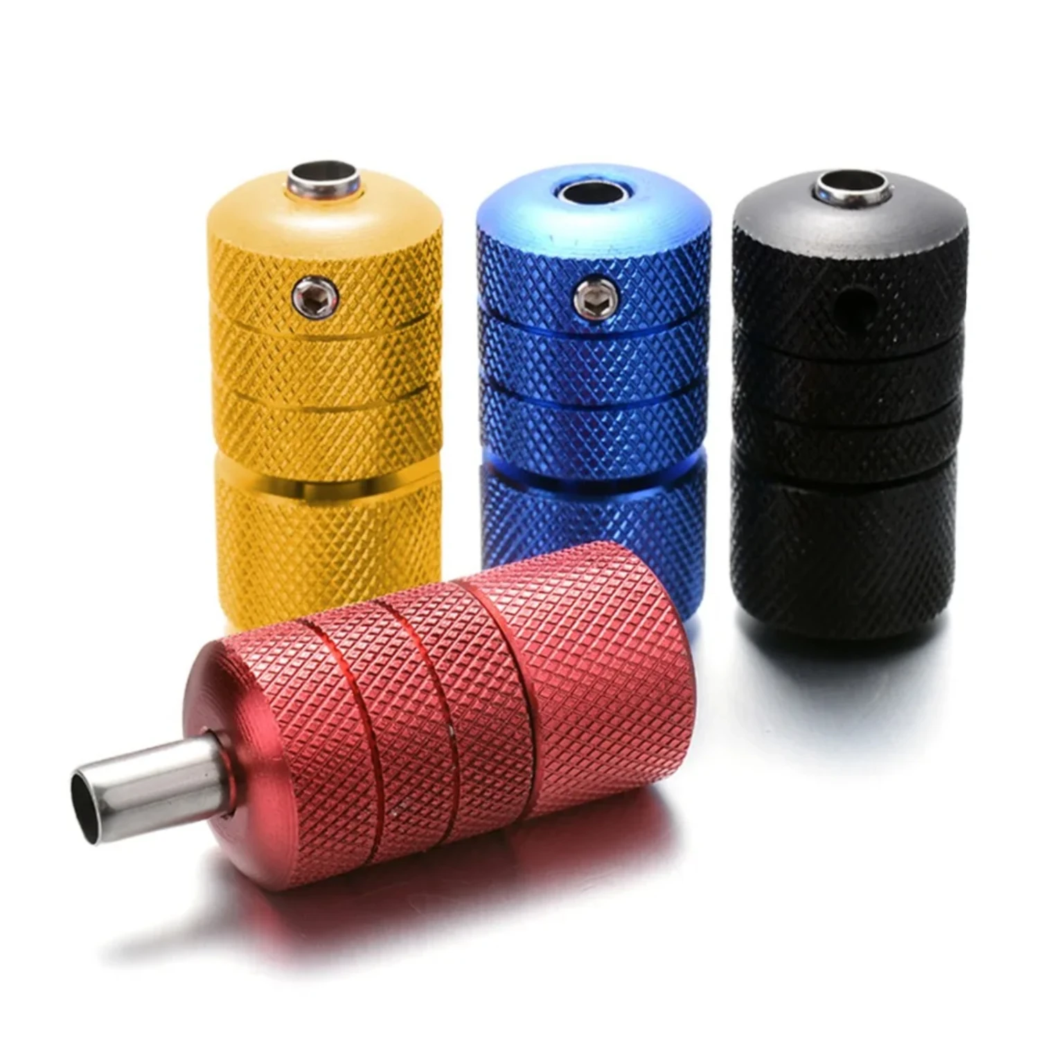 4pcs 25mm Aluminum Alloy Tattoo Grips Tube with Back Stem Self-locked Tattoo Handle Machine Kit Gun Tattoo Accessories Free Ship