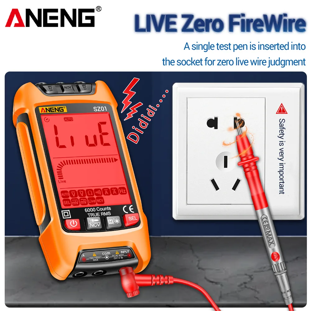 ANENG SZ01 6000 Count Digital Professional Multimeter Electric Capacitance Meter AC/DC Current Voltage Tester Electrician Tools