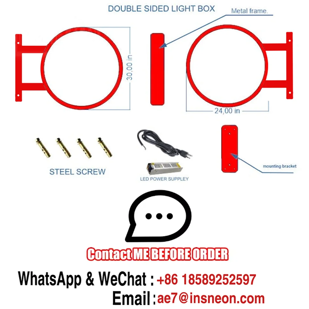 Display pubblicitario retroilluminato su due lati rotondo personalizzato con scatola luminosa a LED in acrilico impermeabile per cartello aziendale all'aperto