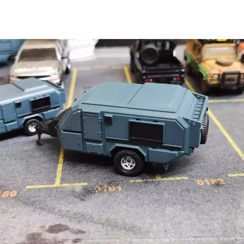 1/64 Car Model Off-road Vehicle Modified Camping Trailer Trailer Trailer RV Station Wagon